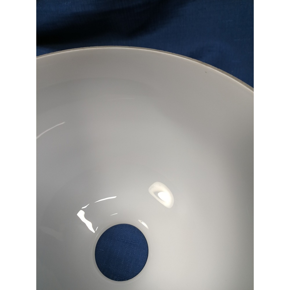 Opal White Glass Globe VTG Lamp Shade Replacement 8 Inch Dome Fitter MCM Style - Picture 5 of 10